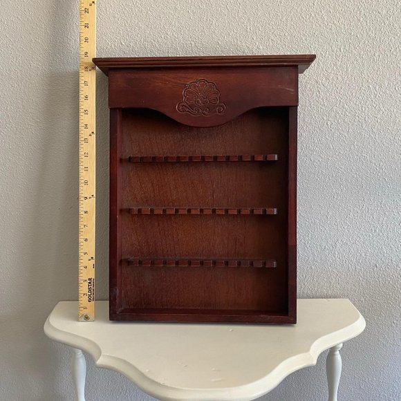 SOLD - Vintage Carved Wooden 33 Spoon Display - Picture 6 of 7